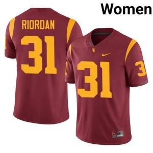 Limited Madden Riordan #31 Women's Cardinal Trojans Jersey 265537-735