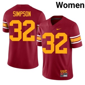 College The USC Trojan Family Women Cardinal #32 O.J. Simpson Alternate Jerseys 188140-181