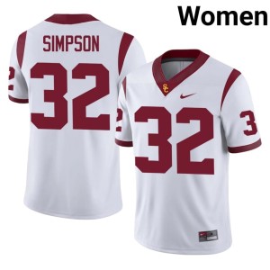Official Trojans White O.J. Simpson Womens #32 Jerseys 858446-225