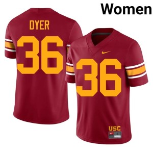 Player #36 Peyton Dyer Alternate Trojans Cardinal Womens Jersey 437527-302