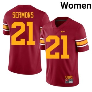 Embroidery RJ Sermons Trojans Cardinal Alternate #21 Women Jersey 865924-457