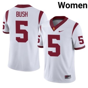 Stitched #5 The USC Trojan Family Reggie Bush Womens White Jerseys 890857-955
