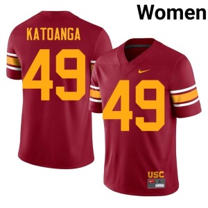 Football Womens Simote Katoanga #49 University of Southern California Alternate Cardinal Jersey 530196-219