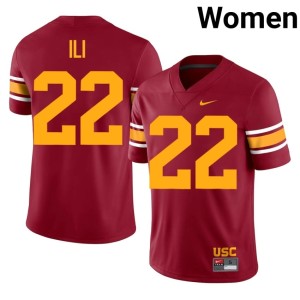 Official Cardinal Trojans Women #22 Alternate Talanoa Ili Jerseys 843236-630