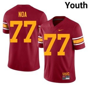 Stitched Alani Noa Trojans #77 Cardinal Alternate Youth Jerseys 405840-809