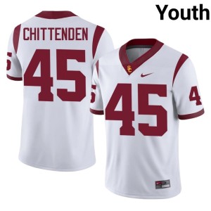 2026 Youth Southern California Trojans White Caden Chittenden #45 Jerseys 734393-430
