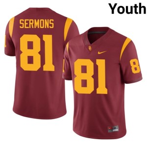 Player #81 Cameron Sermons University of Southern California Youth Cardinal Jerseys 873368-804