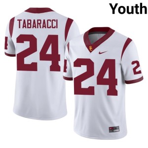 Football White Carson Tabaracci The USC Trojan Family Youth #24 Jerseys 609464-622
