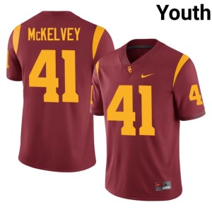 Football Youth Trojans #41 Cian McKelvey Cardinal Jersey 669450-913