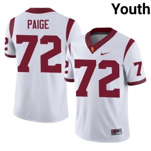Football White #72 Elijah Paige Youth University of Southern California Jerseys 659185-452