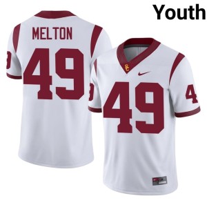 High School USC Fisher Melton White Youth #49 Jersey 256996-343