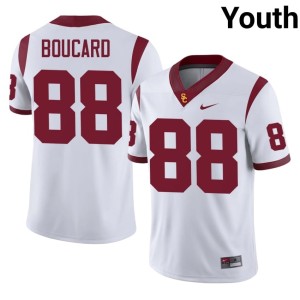 Embroidery Youth Floyd Boucard #88 White USC Jersey 650013-954