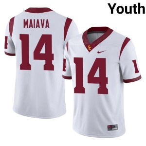 Football Jayden Maiava USC White Youth #14 Jersey 765992-726