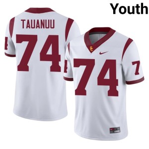 College Trojans White Justin Tauanuu #74 Youth Jersey 704087-157