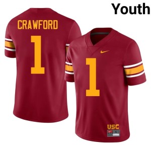 Alumni #1 Alternate Trojans Cardinal Youth Kameryn Crawford Jerseys 555844-892