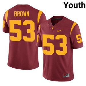 Limited Youth Cardinal #53 Luke Brown Trojans Jerseys 476608-366