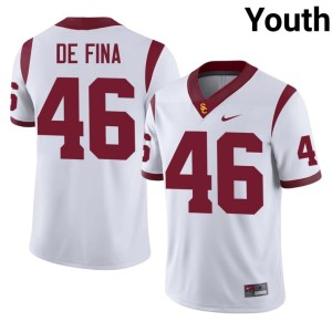 College USC Trojans White Nick De Fina Youth #46 Jerseys 745273-499