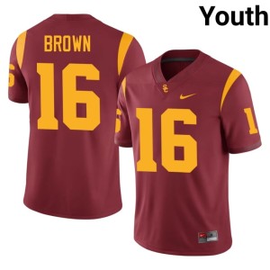 High School Southern California Trojans Prophet Brown #16 Youth Cardinal Jerseys 858594-797