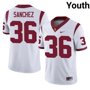 Limited Youth #36 The USC Trojan Family Rey Sanchez White Jersey 325190-128