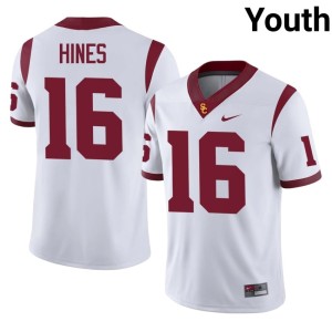 Limited Southern California Trojans White Tanook Hines Youth #16 Jersey 376222-192