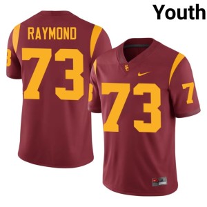 College #73 Tobias Raymond The USC Trojan Family Cardinal Youth Jerseys 833182-335