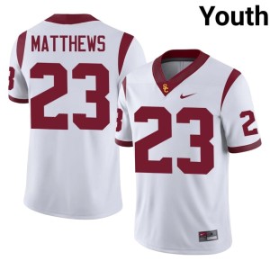 2026 Walter Matthews Youth #23 White Trojans Jersey 555734-471