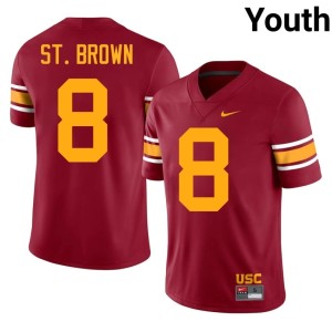 Official Youth Cardinal #8 Trojans Alternate Amon-Ra St. Brown Jersey 897083-142