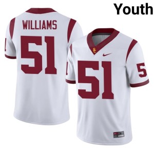 Stitched Andrew Williams Southern California Trojans #51 Youth White Jersey 461954-955