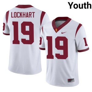 High School #19 USC Trojans Youth Brandon Lockhart White Jerseys 572059-470