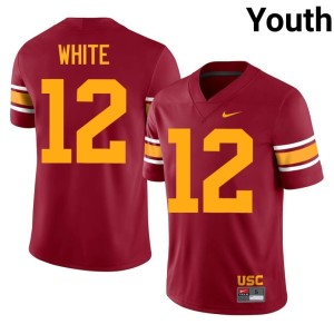 College USC Trojans Youth #12 Charles White Cardinal Alternate Jersey 380824-248