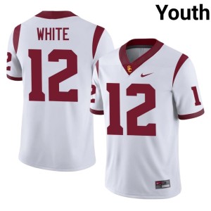 NCAA #12 White Charles White Trojans Youth Jersey 735655-534