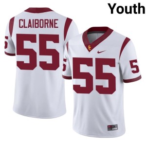Player White Chris Claiborne #55 Youth USC Jersey 274179-791