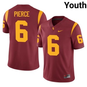NCAA Southern California Trojans Christian Pierce Cardinal #6 Youth Jerseys 533246-279