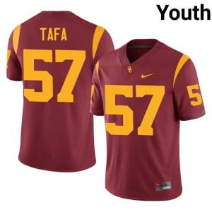College Esun Tafa Youth #57 Southern California Trojans Cardinal Jerseys 919243-744