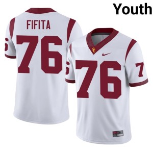 Game White Youth #76 John Fifita USC Trojans Jerseys 308198-401