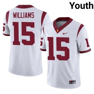 Embroidery Youth White Jonas Williams #15 Southern California Trojans Jersey 941978-312