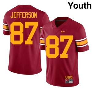 NCAA USC Trojans Youth Cardinal Josiah Jefferson #87 Alternate Jersey 501334-383