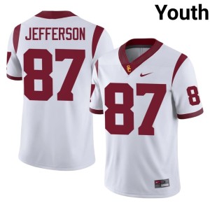 Official Josiah Jefferson Youth The USC Trojan Family White #87 Jerseys 882776-589