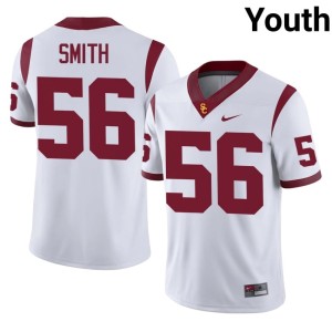 High School #56 Kannon Smith White Youth Trojans Jersey 521504-381