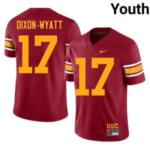 Football Southern California Trojans Youth #17 Cardinal Alternate Kayden Dixon-Wyatt Jersey 157143-148