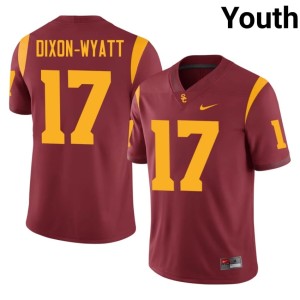 University #17 Youth Kayden Dixon-Wyatt Trojans Cardinal Jersey 364104-316