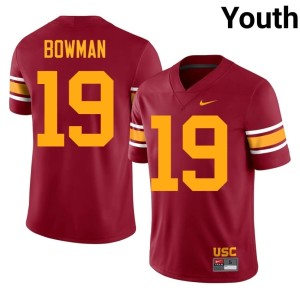 Alumni Mark Bowman #19 Youth Cardinal Alternate Trojans Jerseys 502335-502