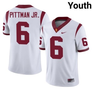 Replica Trojans Michael Pittman Jr. #6 Youth White Jersey 370252-267