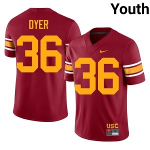 College #36 Youth Alternate Cardinal Peyton Dyer The USC Trojan Family Jerseys 658613-385