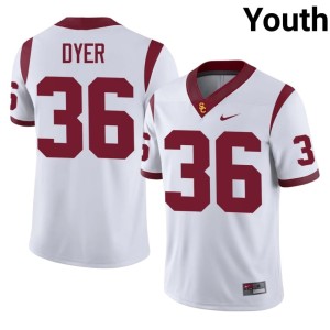 Stitched Youth Peyton Dyer White #36 Trojans Jersey 604045-609
