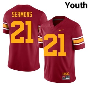 Game Trojans Cardinal #21 Youth RJ Sermons Alternate Jersey 231681-517