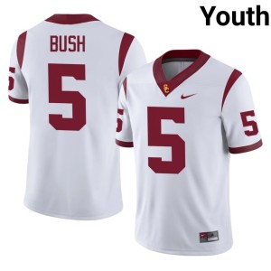Game #5 White Trojans Reggie Bush Youth Jerseys 453466-904