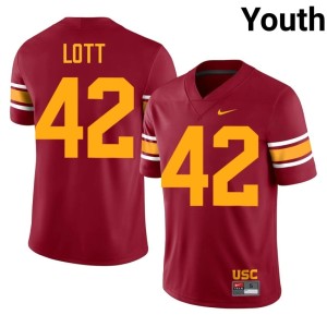 Official Alternate University of Southern California Ronnie Lott Cardinal #42 Youth Jersey 253575-631