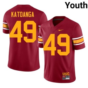 Replica Cardinal Alternate Youth Simote Katoanga #49 University of Southern California Jersey 795925-604