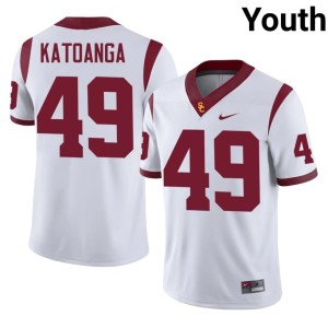 College White #49 Youth Simote Katoanga The USC Trojan Family Jerseys 757846-113